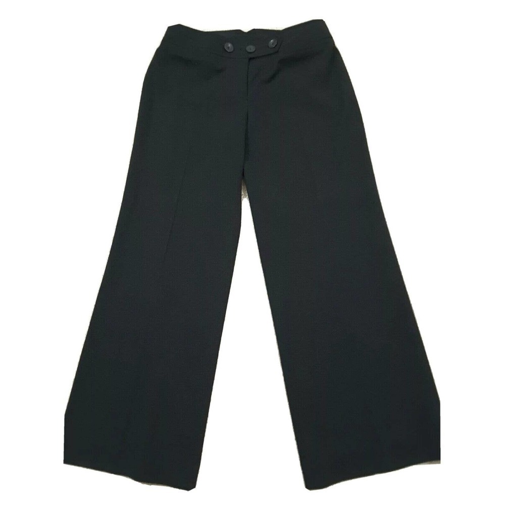 Ann Taylor LOFT-Woman Size 6-Black Wide Leg Dress Career Work Pants "JULIE"